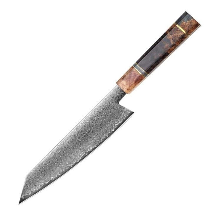 Damascus steel chef knife with 67 layers and VG10 blade - a perfect blend of strength, durability, and precision for culinary excellence