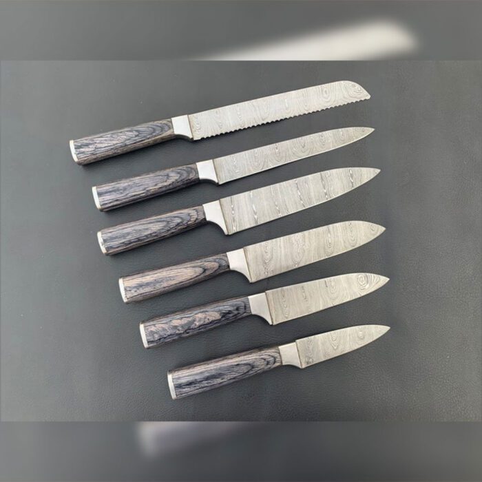 Damascus Steel Kitchen Knives Set of 5