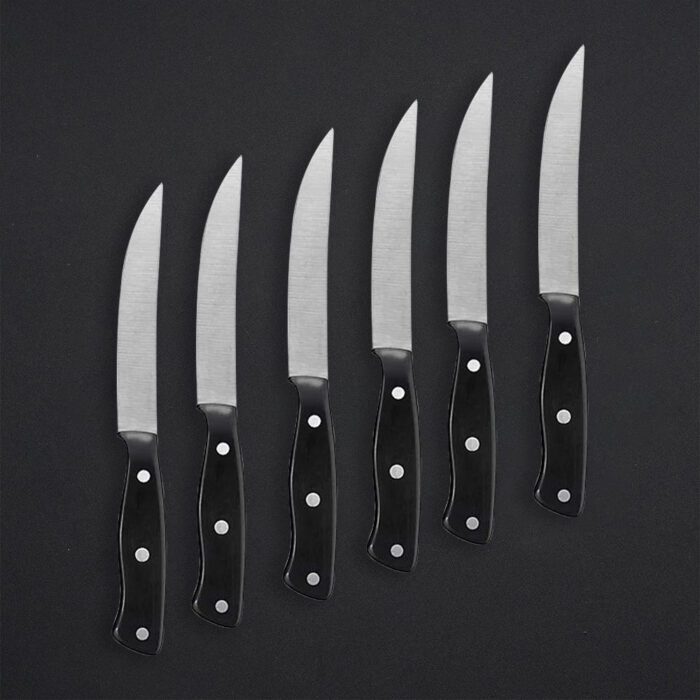 Steak Knife Set 6 Piece - Beautiful Black Handle