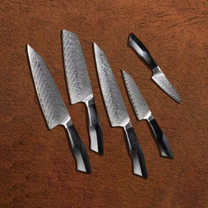5 PCS Professional Chef Knife Set with Premium G10 Handle