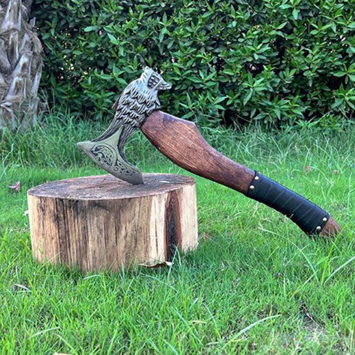 Handmade Viking Axe with Leather SheathHandmade Viking Axe with Leather Sheath