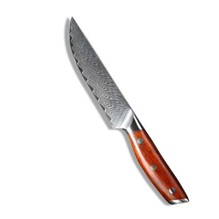 Layers Damascus Steel Steak Knife With Rosewood Handle
