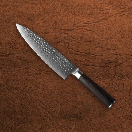 Super Sharp 67 layers Damascus Steel Chef Knife With Pakka Wood Handle