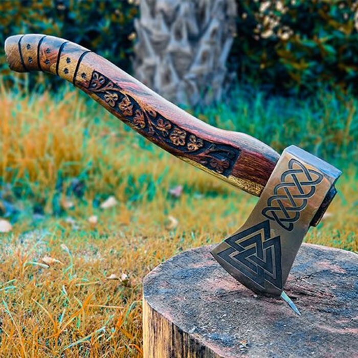 Viking Axe With Rose Wood Shaft
