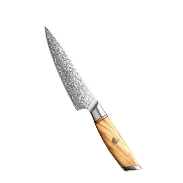 Damascus Steel 73 Layers Utility Knife with Olive Wood Handle