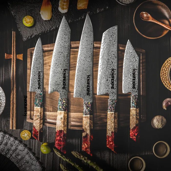 5 Pcs Knife Set 67-Layer Damascus Steel